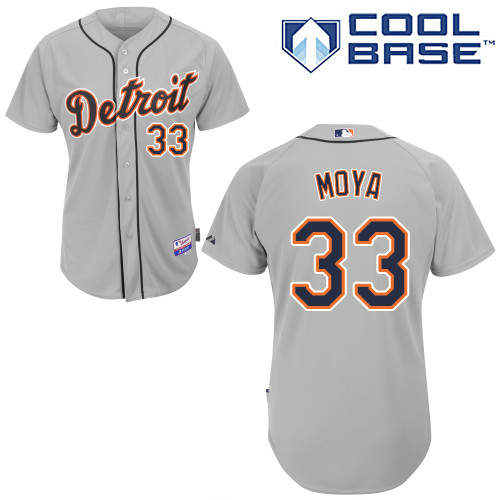 Steven Moya #33 Youth Baseball Jersey-Detroit Tigers Authentic Road Gray Cool Base MLB Jersey